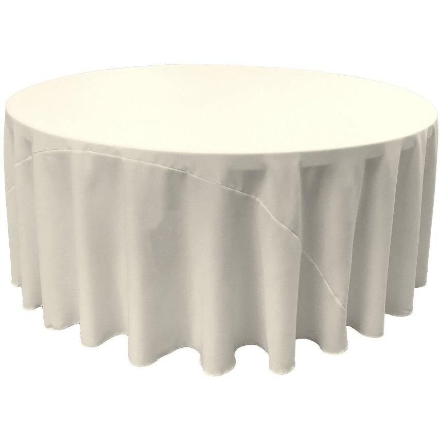 TCpop120R-IvoryP25 Polyester Poplin Tablecloth  Ivory - 120 in. Round