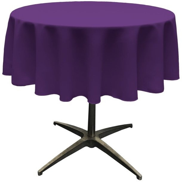 TCpop51R-PurpleP23 Polyester Poplin Tablecloth  Purple - 51 in. Round