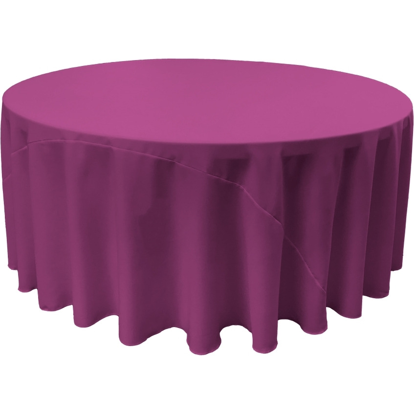 TCpop132R-MagentaP81 Polyester Poplin Tablecloth  Magenta - 132 in. Round