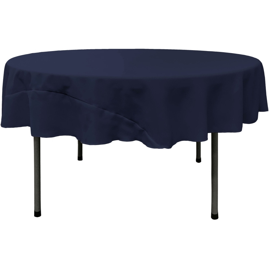TCpop72R-NavyP72 Polyester Poplin Tablecloth  Navy - 72 in. Round