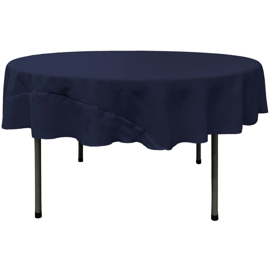 TCpop72R-NavyP72 Polyester Poplin Tablecloth  Navy - 72 in. Round