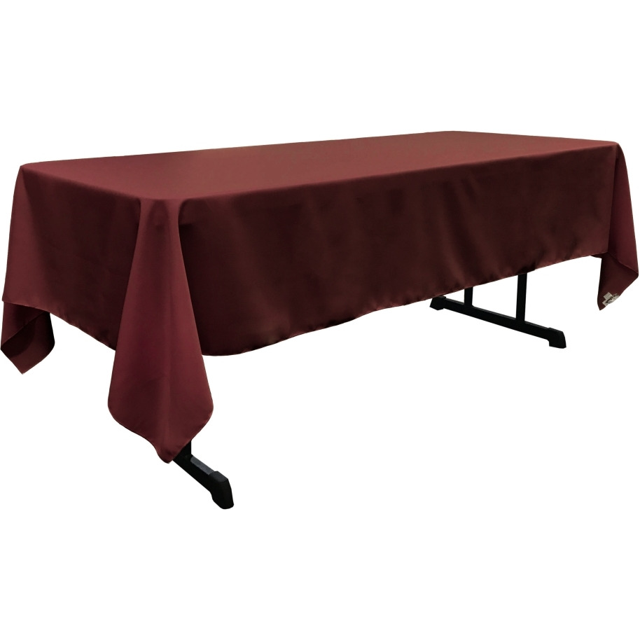 TCpop60x120-BurgundyP17 Polyester Poplin Rectangular Tablecloth  Burgundy - 60 x 120 in.