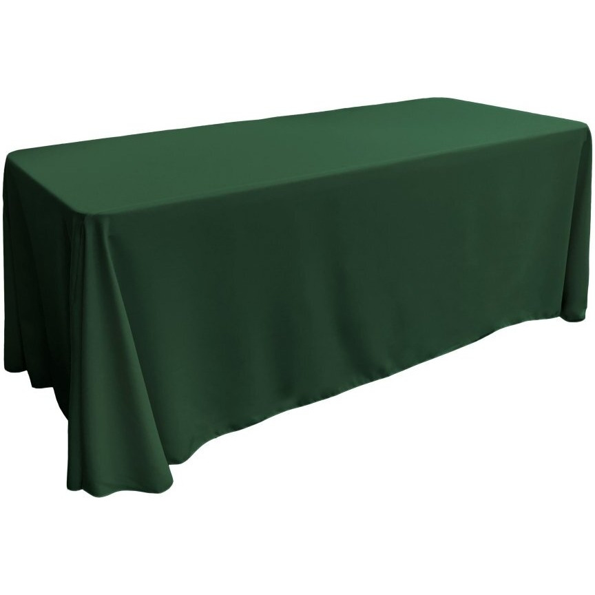 TCpop90x156-GreenHuP20 Polyester Poplin Rectangular Tablecloth  Hunter Green - 90 x 156 in.
