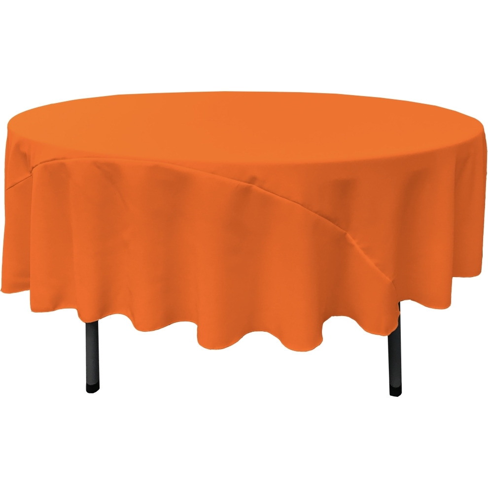 TCpop90R-OrangeP48 Polyester Poplin Tablecloth  Orange - 90 in. Round