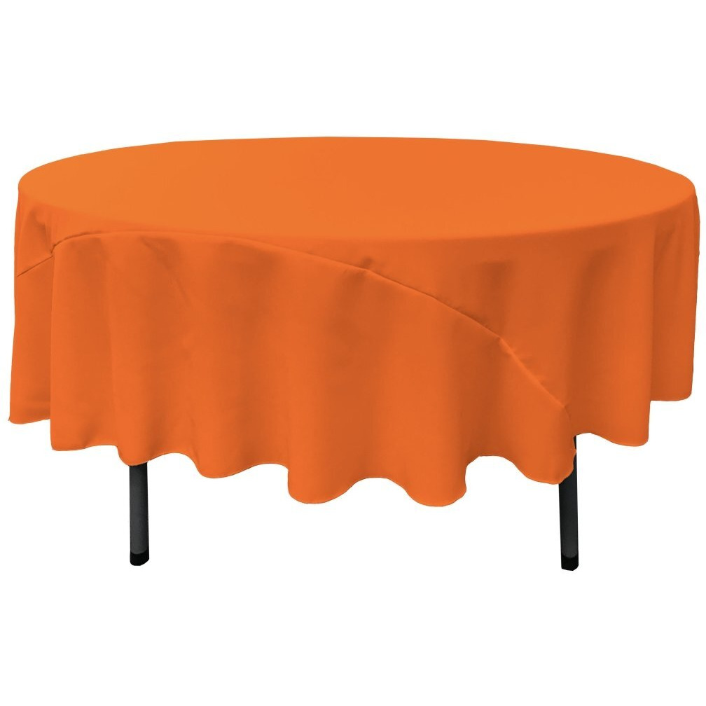 TCpop90R-OrangeP48 Polyester Poplin Tablecloth  Orange - 90 in. Round