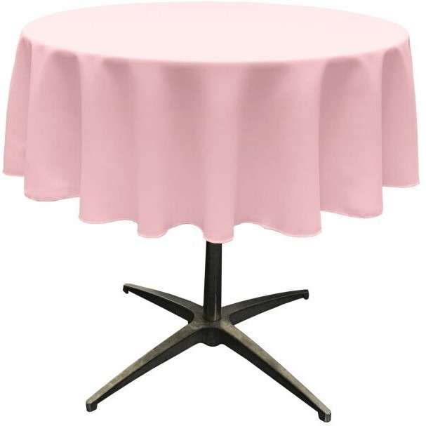 TCpop51R-PinkLgtP37 Polyester Poplin Tablecloth  Light Pink - 51 in. Round