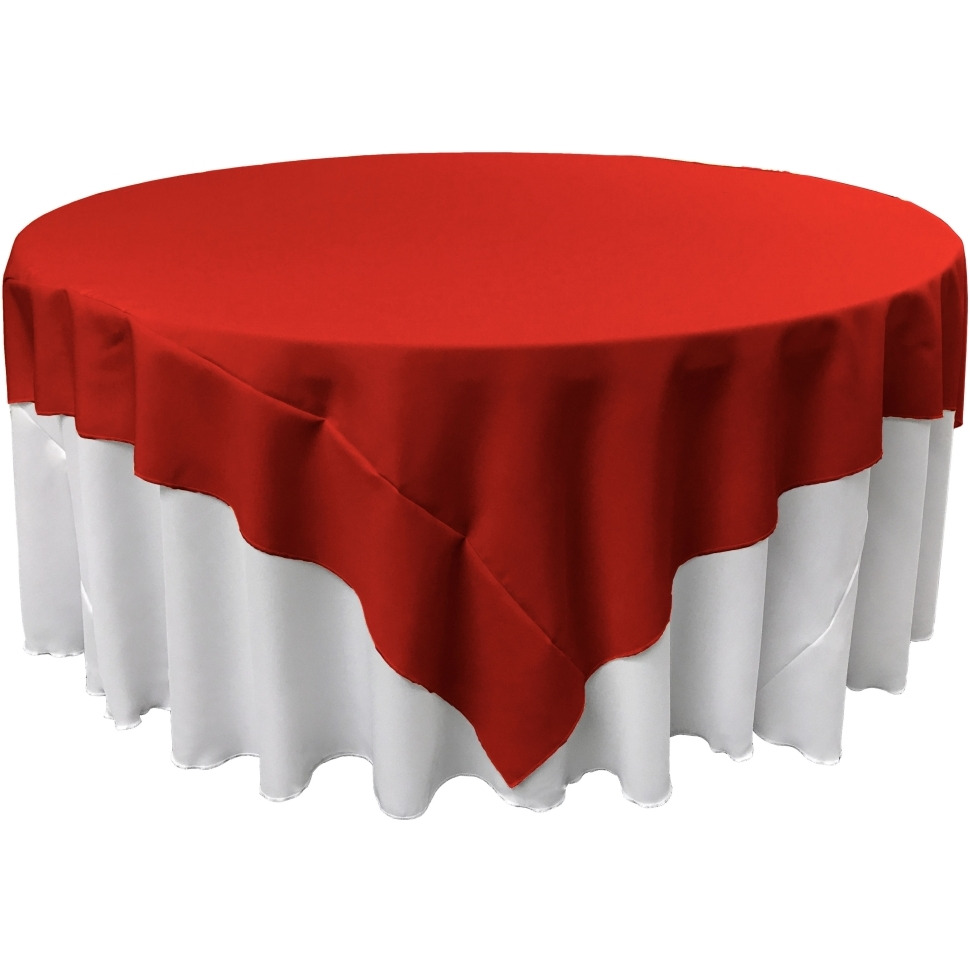 TCpop72x72-RedP98 Polyester Poplin Square Tablecloth  Red - 72 x 72 in.