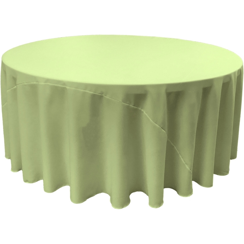 TCpop132R-SageP19 Polyester Poplin Tablecloth  Sage - 132 in. Round