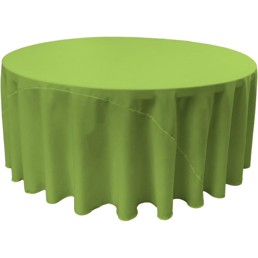 TCpop132R-LimeP84 Polyester Poplin Tablecloth  Lime - 132 in. Round