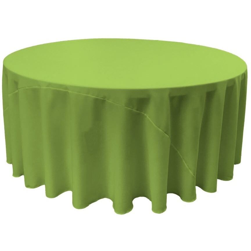 TCpop132R-LimeP84 Polyester Poplin Tablecloth  Lime - 132 in. Round