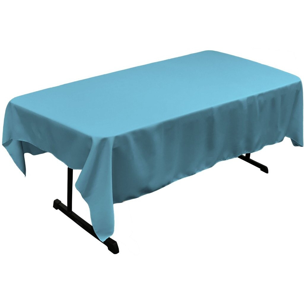 TCpop60x90-TurquoiseDrkP52 Polyester Poplin Rectangular Tablecloth  Turquoise Dark - 60 x 90 in.