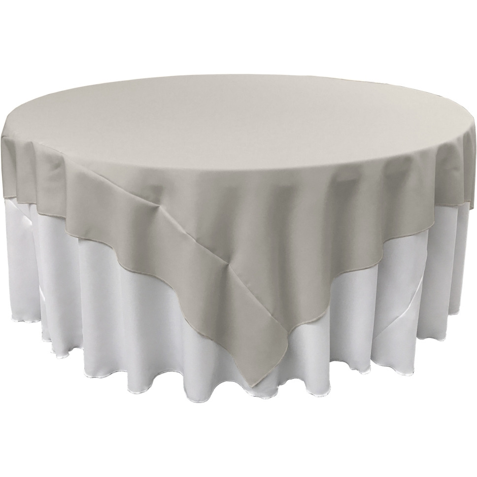 TCpop72x72-GrayLgtP41 Polyester Poplin Square Tablecloth  Light Gray - 72 x 72 in.