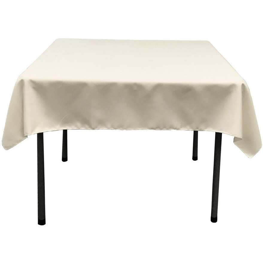 TCpop52x52-IvoryP25 Polyester Poplin Square Tablecloth  Ivory - 52 x 52 in.