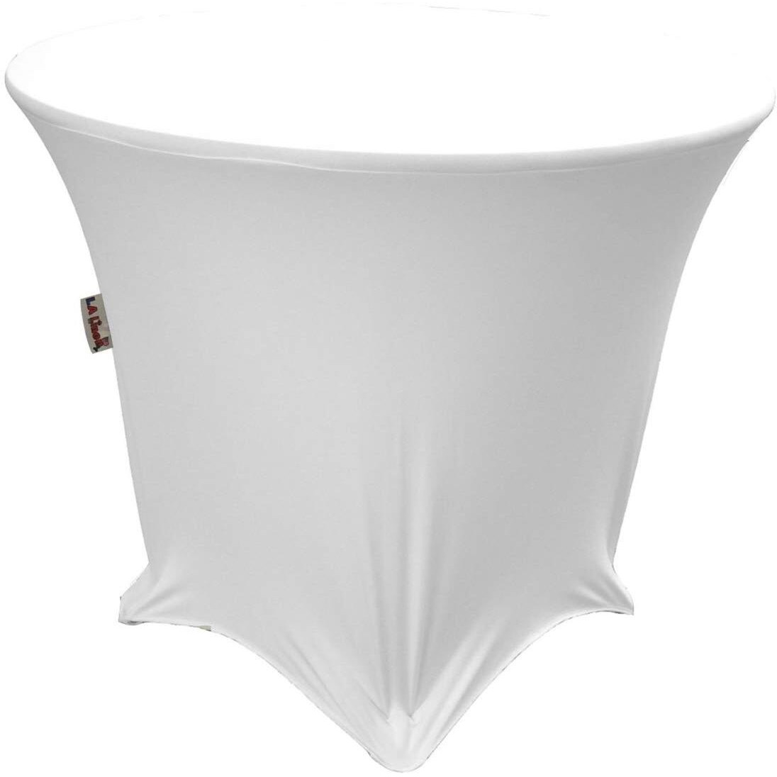 TCSpandex48Rx30H-WhiteX11 Round Spandex Tablecloth  White - 48 x 30 in.