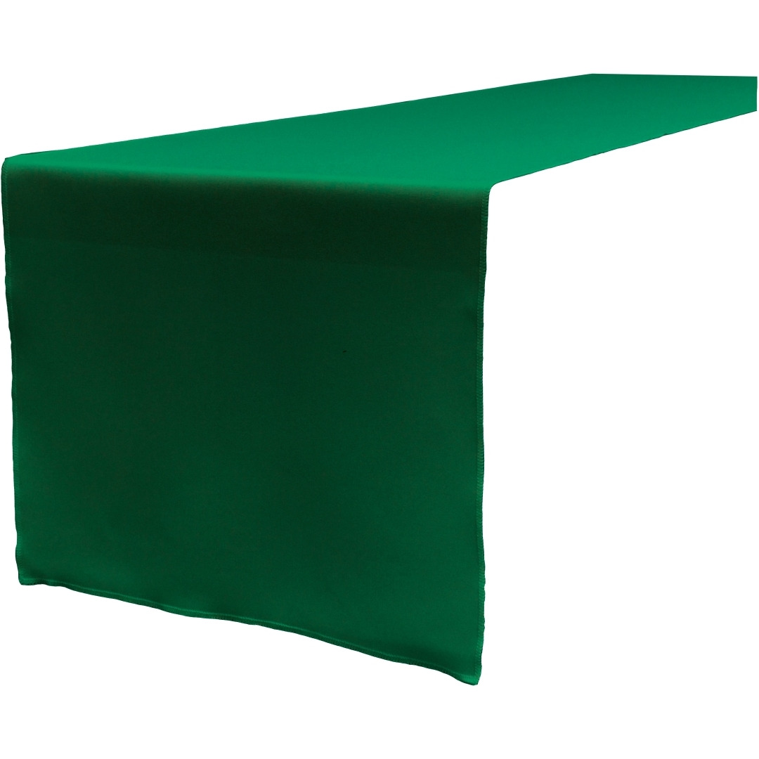 TCpop14x108-GreenEmP32 Polyester Poplin Table Runner  Emerald Green - 14 x 108 in.