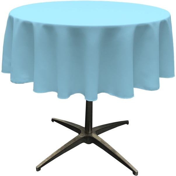 TCpop58R-TurquoiseLgtP40 Polyester Poplin Tablecloth  Light Turquoise - 58 in. Round