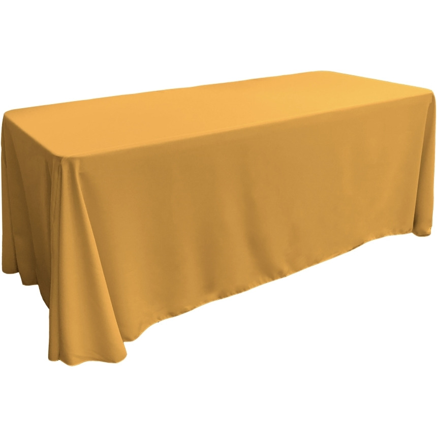 TCpop90x132-GoldP14 Polyester Poplin Rectangular Tablecloth  Gold - 90 x 132 in.