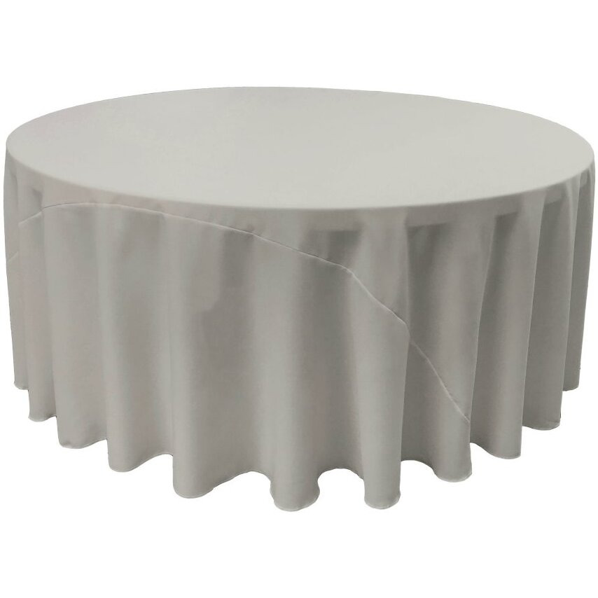 TCpop120R-GrayLgtP41 Polyester Poplin Tablecloth  Light Gray - 120 in. Round