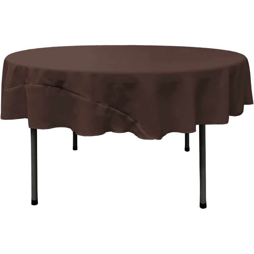TCpop72R-BrownP22 Polyester Poplin Tablecloth  Brown - 72 in. Round