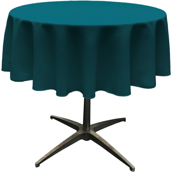 TCpop58R-TealDrkP82 Polyester Poplin Tablecloth  Dark Teal - 58 in. Round