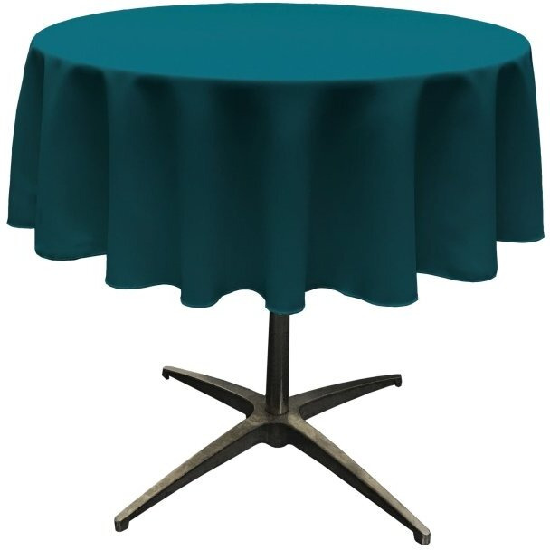 TCpop58R-TealDrkP82 Polyester Poplin Tablecloth  Dark Teal - 58 in. Round
