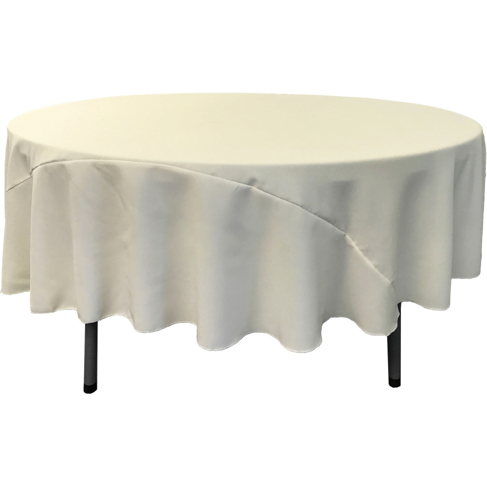 TCpop90R-IvoryP25 Polyester Poplin Tablecloth  Ivory - 90 in. Round
