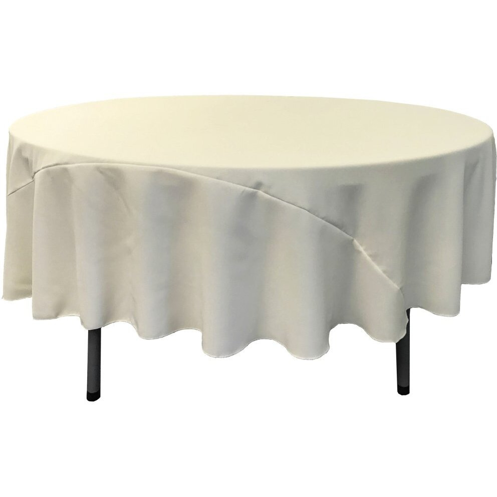 TCpop90R-IvoryP25 Polyester Poplin Tablecloth  Ivory - 90 in. Round