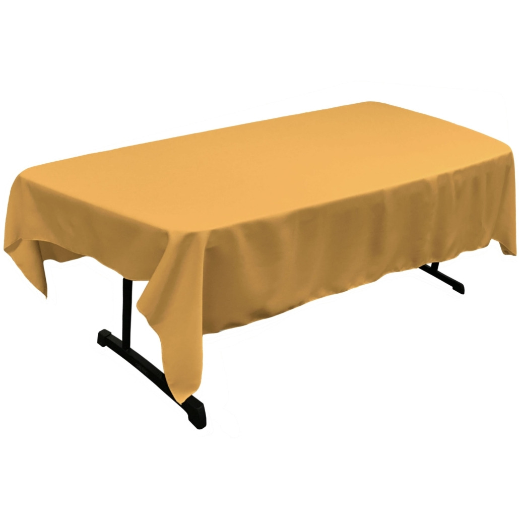 TCpop60x90-GoldP14 Polyester Poplin Rectangular Tablecloth  Gold - 60 x 90 in.