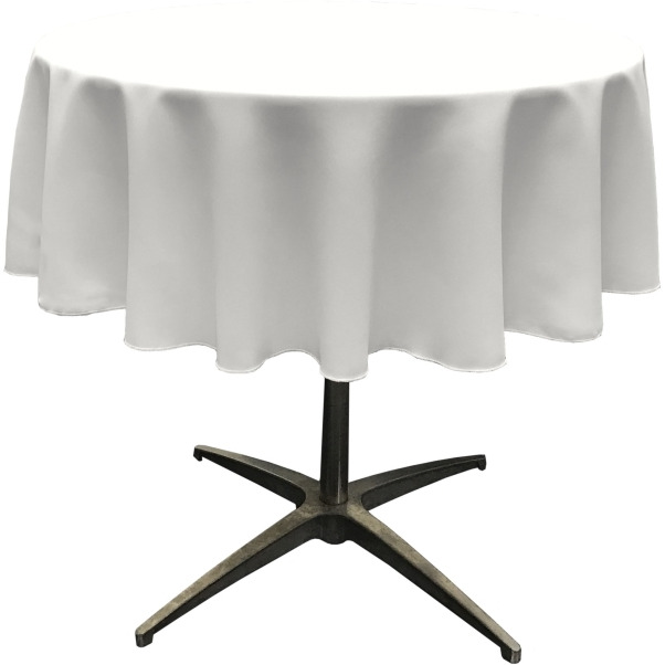TCpop51R-WhiteP11 Polyester Poplin Tablecloth  White - 51 in. Round