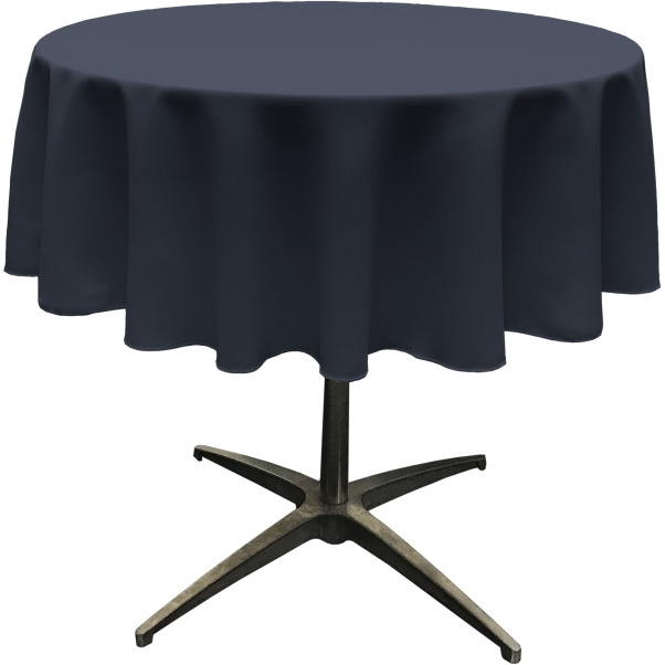 TCpop51R-NavyP72 Polyester Poplin Tablecloth  Navy - 51 in. Round