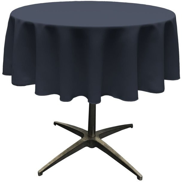 TCpop51R-NavyP72 Polyester Poplin Tablecloth  Navy - 51 in. Round