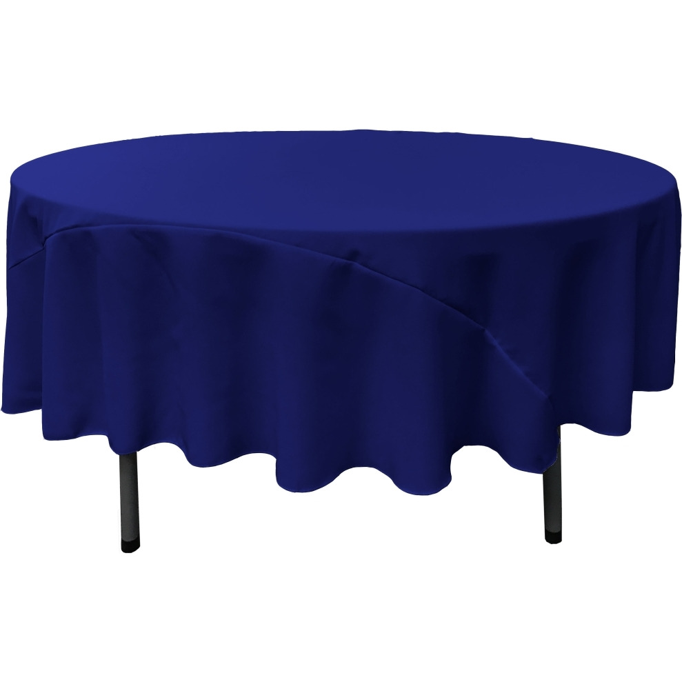 TCpop90R-RoyalP50 Polyester Poplin Tablecloth  Royal - 90 in. Round
