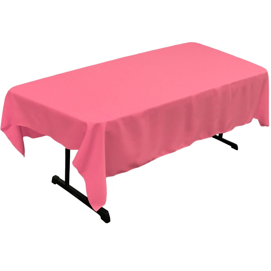 TCpop60x90-HotPinkP38 Polyester Poplin Rectangular Tablecloth  Hot Pink - 60 x 90 in.