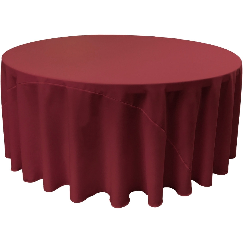 TCpop120R-CranberryP28 Polyester Poplin Tablecloth  Cranberry - 120 in. Round