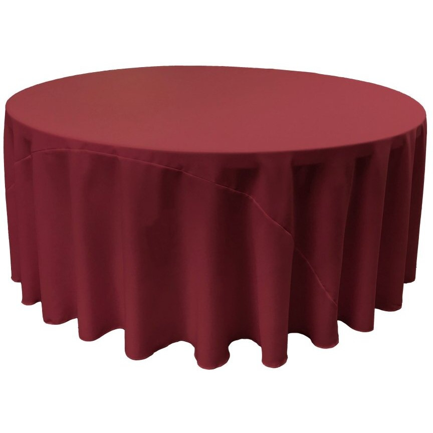 TCpop120R-CranberryP28 Polyester Poplin Tablecloth  Cranberry - 120 in. Round
