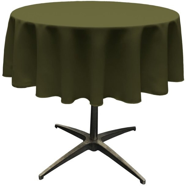 TCpop51R-OliveP21 Polyester Poplin Tablecloth  Olive - 51 in. Round
