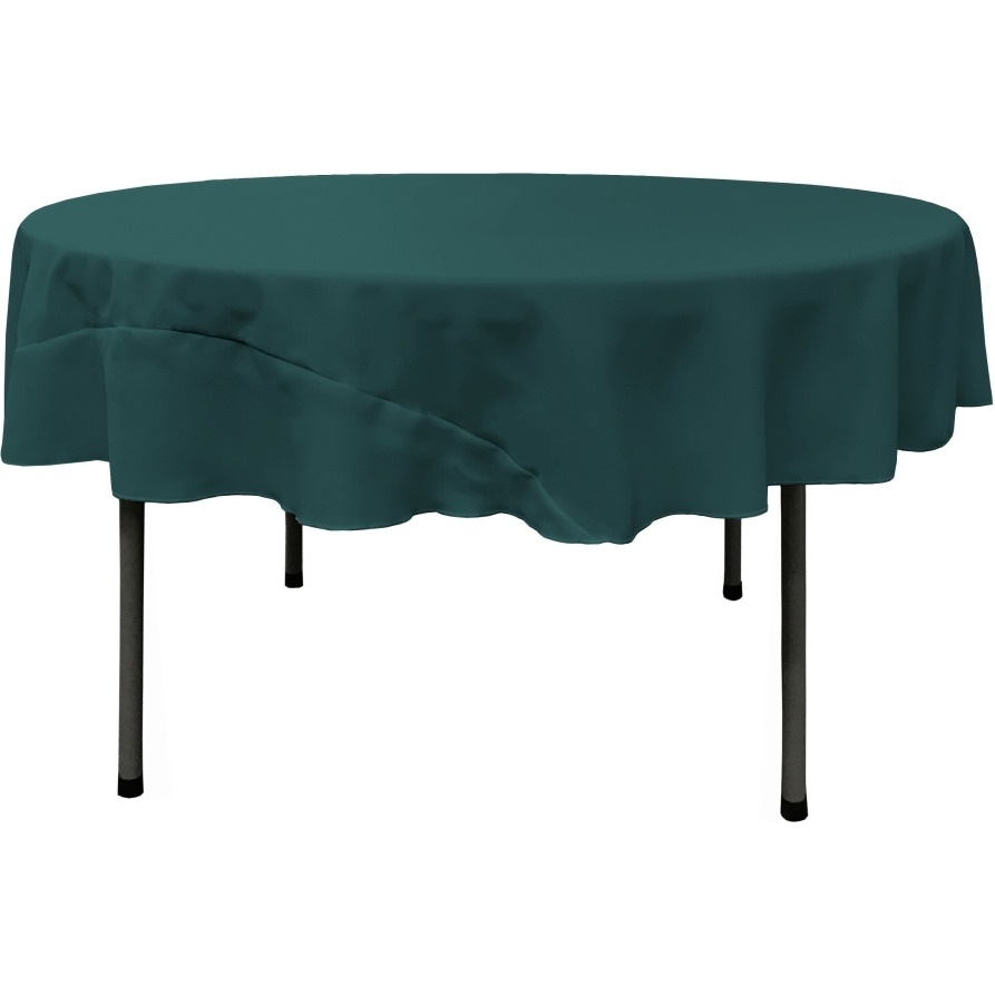 TCpop72R-TealDrkP82 Polyester Poplin Tablecloth  Dark Teal - 72 in. Round
