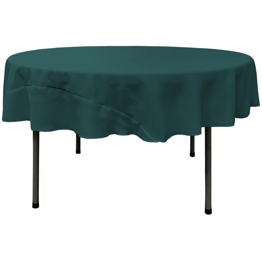 TCpop72R-TealDrkP82 Polyester Poplin Tablecloth  Dark Teal - 72 in. Round