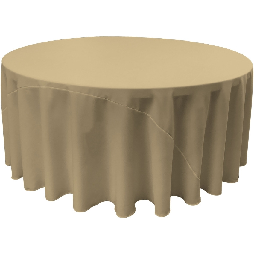 TCpop120R-TaupeP13 Polyester Poplin Tablecloth  Taupe - 120 in. Round