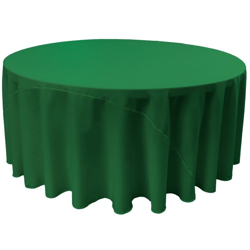 TCpop108R-GreenEmP32 Polyester Poplin Tablecloth  Emerald Green - 108 in. Round