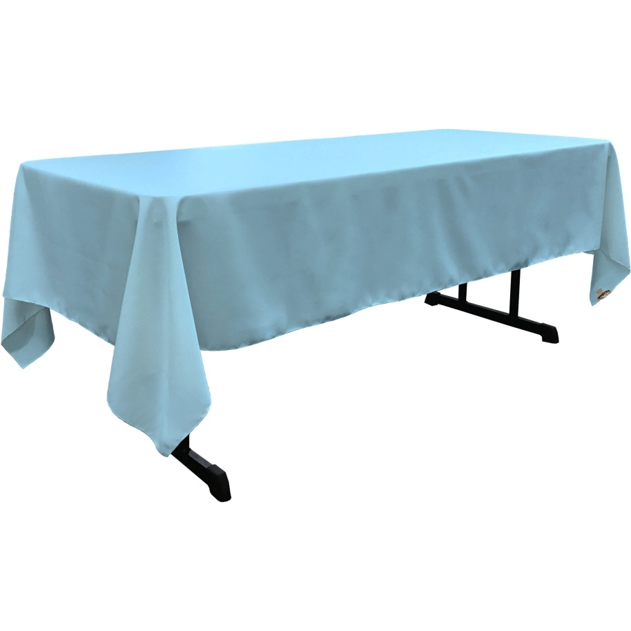 TCpop60x144-TurquoiseLghtP40 Polyester Poplin Rectangular Tablecloth  Light Turquoise - 60 x 144 in.