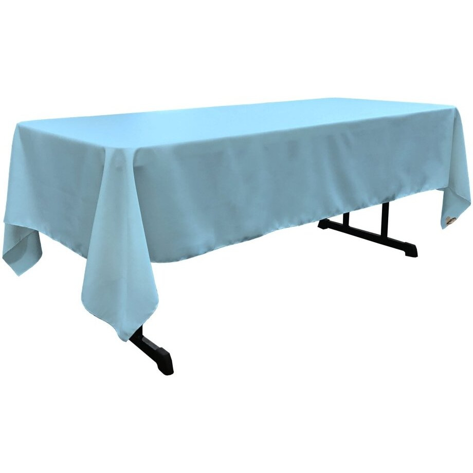 TCpop60x144-TurquoiseLghtP40 Polyester Poplin Rectangular Tablecloth  Light Turquoise - 60 x 144 in.
