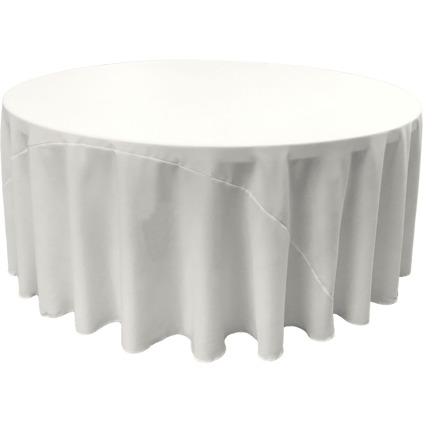TCpop120R-WhiteP11 Polyester Poplin Tablecloth  White - 120 in. Round