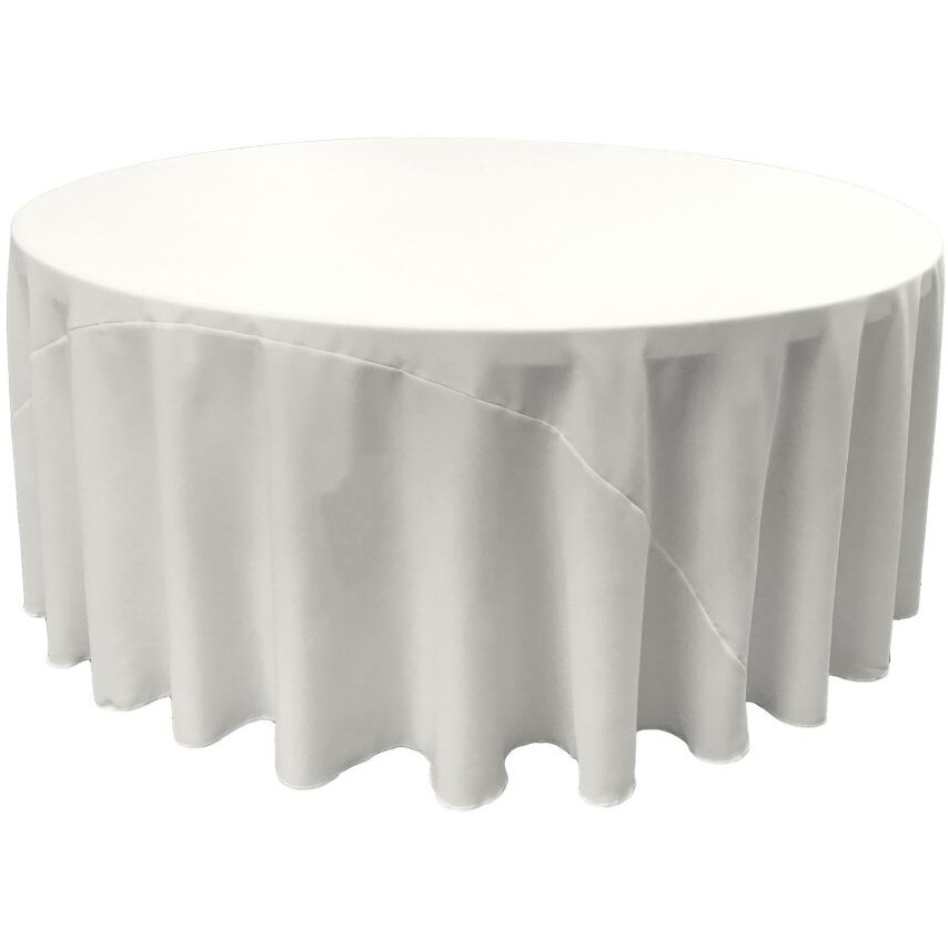TCpop120R-WhiteP11 Polyester Poplin Tablecloth  White - 120 in. Round