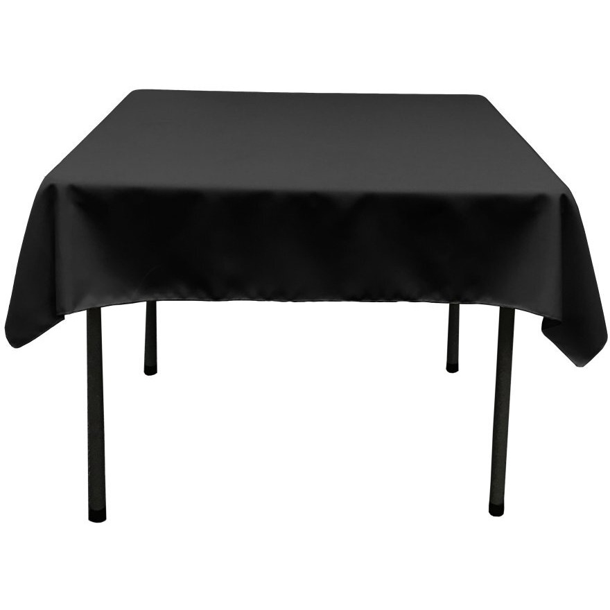TCpop52x52-BlackP24 Polyester Poplin Square Tablecloth  Black - 52 x 52 in.