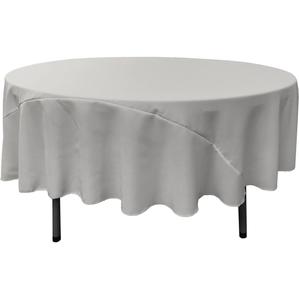 TCpop90R-GrayLgtP41 Polyester Poplin Tablecloth  Light Gray - 90 in. Round