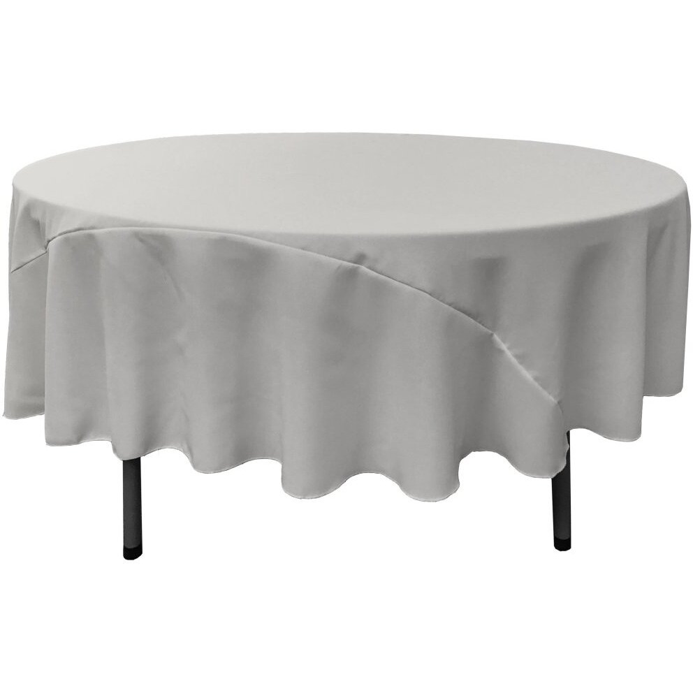 TCpop90R-GrayLgtP41 Polyester Poplin Tablecloth  Light Gray - 90 in. Round