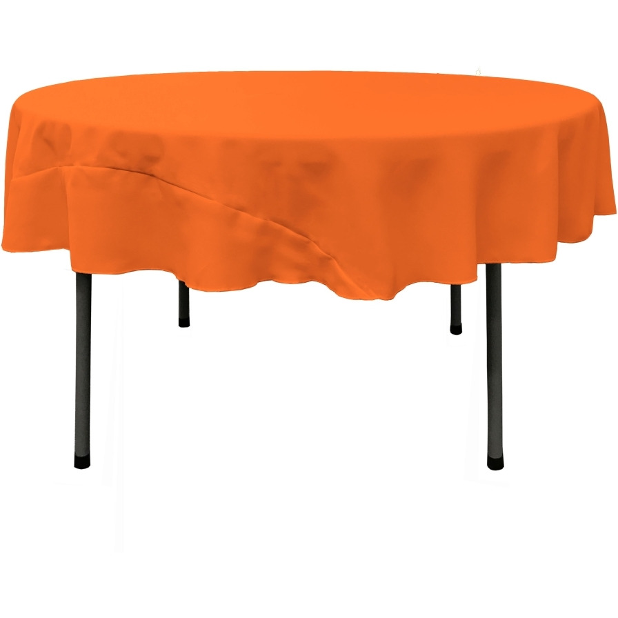 TCpop72R-OrangeP48 Polyester Poplin Tablecloth  Orange - 72 in. Round