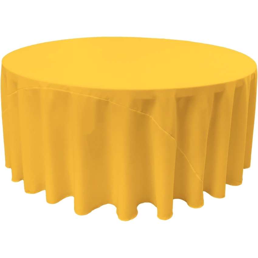 TCpop120R-YellowDrkP47 Polyester Poplin Tablecloth  Dark Yellow - 120 in. Round