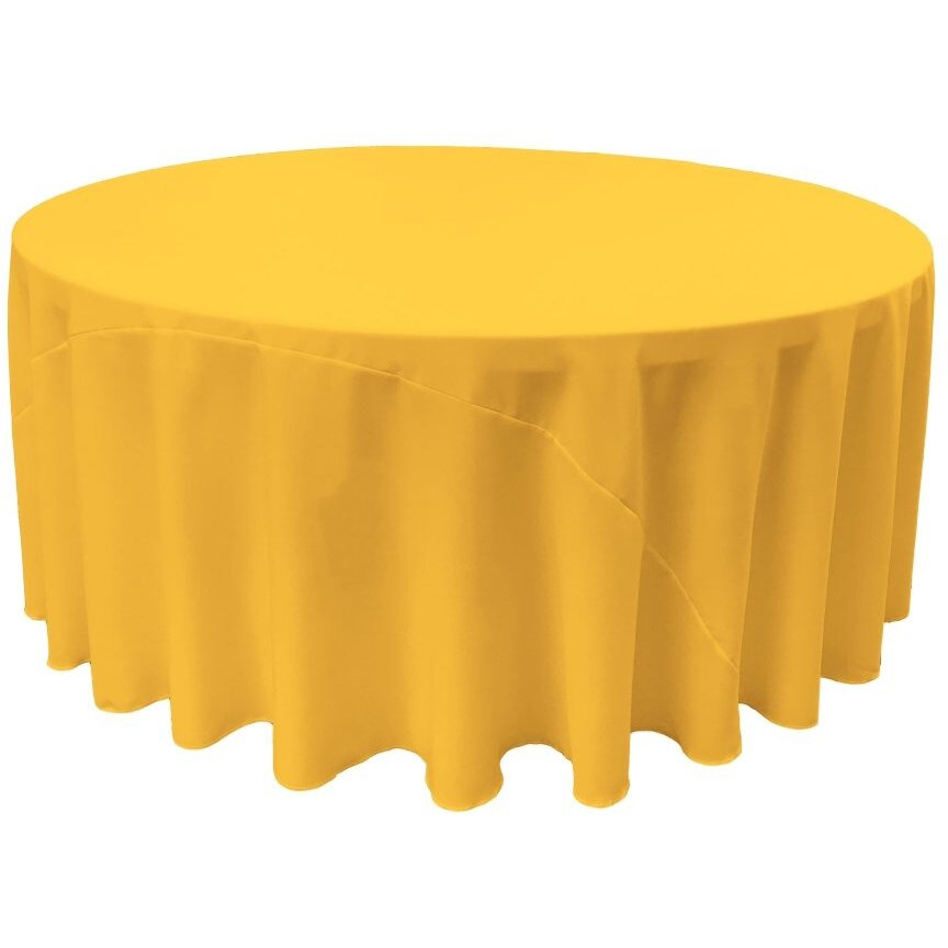 TCpop120R-YellowDrkP47 Polyester Poplin Tablecloth  Dark Yellow - 120 in. Round